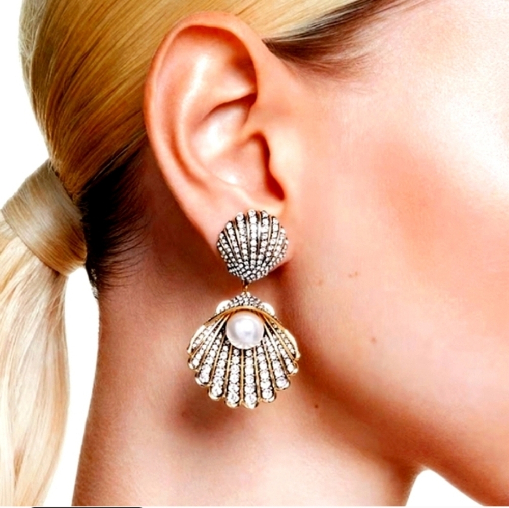 Swarovski Women's Idyllia Crystal and Pearl Clip- On Earrings